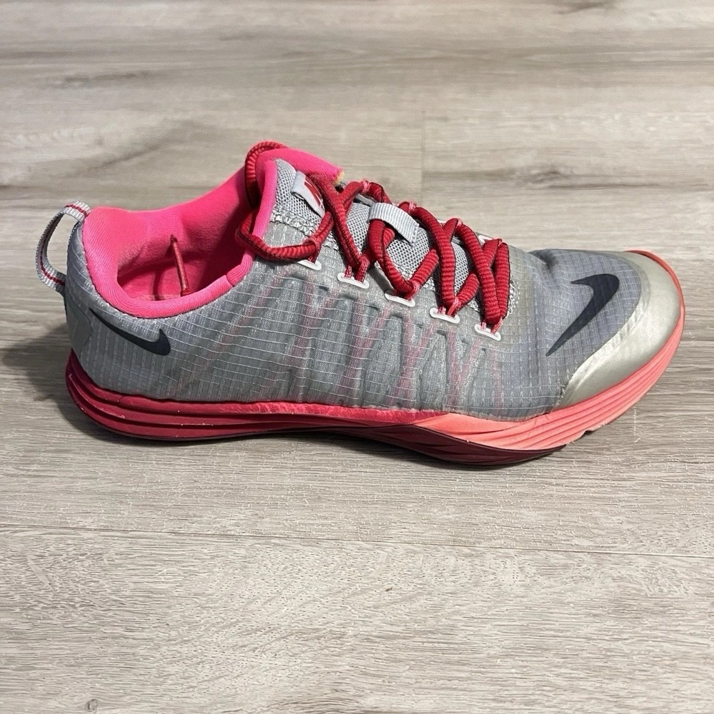 Nike Lunar Cross Element Womens Size 6 Gray Pink Training Running Shoes